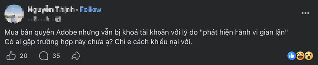 Người dùng Việt dùng Adobe bản quyền vẫn bị khoá tài khoản - Ảnh 3