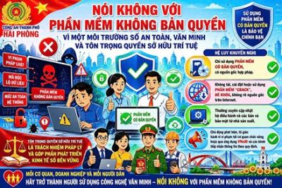Công an Hải Phòng cảnh báo về việc sử dụng phần mềm không bản quyền